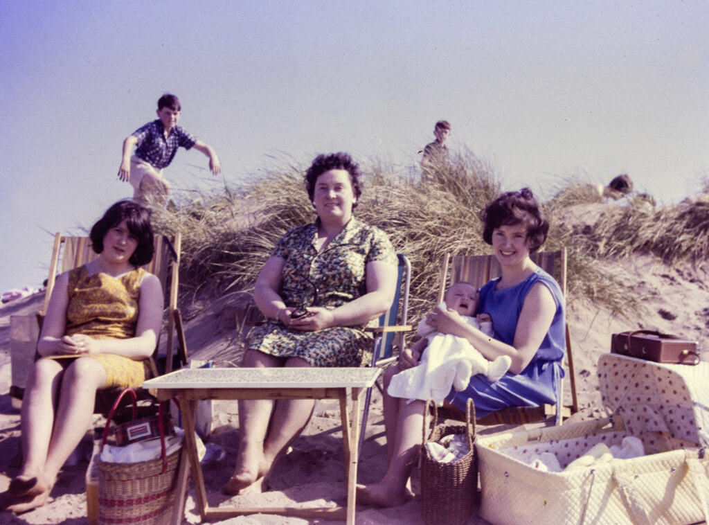 1970s family by the seaside